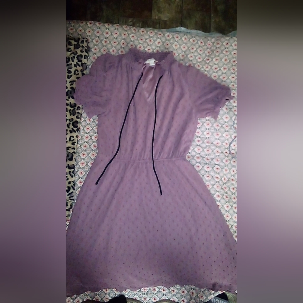 COPY - Purple spring dress size L, has very tiny flowers all over